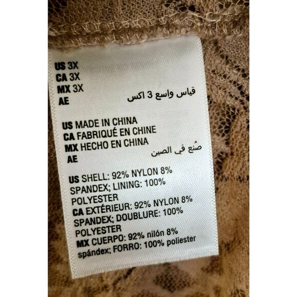 Bar III Tan Sheer Lace Long Sleeve Mock Neck Top Size 3X NWT - Picture 8 of 8